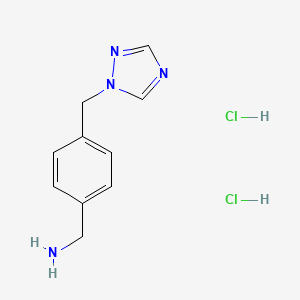 molecular formula C10H14Cl2N4 B2388360 4-[1,2,4]Triazol-1-ylmethyl-benzylamine dihydrochloride CAS No. 1049720-38-8