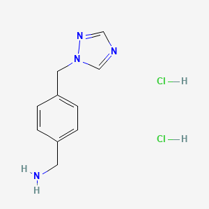 molecular formula C10H14Cl2N4 B2388360 4-[1,2,4]Triazol-1-ilmetil-bencilamina dihidrocloruro CAS No. 1049720-38-8