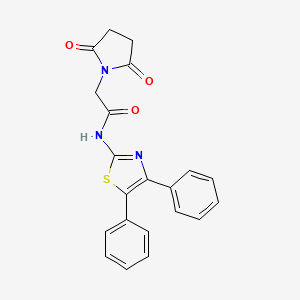 molecular formula C21H17N3O3S B2388361 2-(2,5-dioxopyrrolidin-1-yl)-N-(4,5-diphenyl-1,3-thiazol-2-yl)acetamide CAS No. 476308-65-3