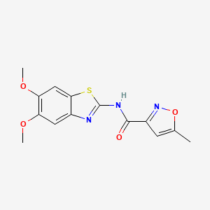 molecular formula C14H13N3O4S B2388369 N-(5,6-dimethoxybenzo[d]thiazol-2-yl)-5-methylisoxazole-3-carboxamide CAS No. 941954-38-7