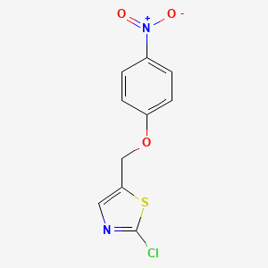molecular formula C10H7ClN2O3S B2388375 2-Chloro-5-[(4-nitrophenoxy)methyl]-1,3-thiazole CAS No. 339018-26-7