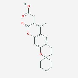 molecular formula C20H22O5 B2388376 (6'-methyl-8'-oxo-3',4'-dihydro-8'H-spiro[cyclohexane-1,2'-pyrano[3,2-g]chromen]-7'-yl)acetic acid CAS No. 864763-36-0