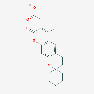 molecular formula C20H22O5 B2388376 Acide (6'-méthyl-8'-oxo-3',4'-dihydro-8'H-spiro[cyclohexane-1,2'-pyrano[3,2-g]chromène]-7'-yl)acétique CAS No. 864763-36-0