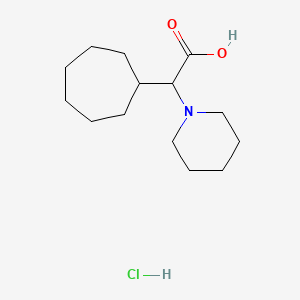 2-Cycloheptyl-2-piperidin-1-ylacetic acid;hydrochloride