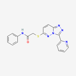 molecular formula C18H14N6OS B2388380 N-phenyl-2-[(3-pyridin-2-yl-[1,2,4]triazolo[4,3-b]pyridazin-6-yl)sulfanyl]acetamide CAS No. 868967-23-1