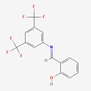 molecular formula C15H9F6NO B2388384 2-[[3,5-Bis(trifluoromethyl)phenyl]iminomethyl]phenol CAS No. 92175-89-8