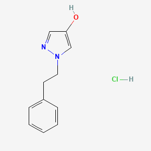 molecular formula C11H13ClN2O B2388386 1-(2-Phenylethyl)pyrazol-4-ol;hydrochloride CAS No. 2172496-83-0
