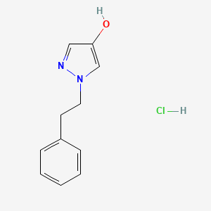 molecular formula C11H13ClN2O B2388386 4-Hydroxy-1-(2-phényléthyl)pyrazole ; chlorhydrate CAS No. 2172496-83-0