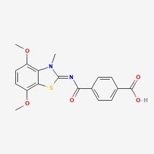 molecular formula C18H16N2O5S B2388388 (Z)-4-((4,7-dimethoxy-3-methylbenzo[d]thiazol-2(3H)-ylidene)carbamoyl)benzoic acid CAS No. 941984-70-9