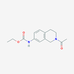 molecular formula C14H18N2O3 B2388389 乙基（2-乙酰基-1,2,3,4-四氢异喹啉-7-基）氨基甲酸酯 CAS No. 955635-50-4