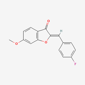 molecular formula C16H11FO3 B2388393 (Z)-2-(4-フルオロベンジリデン)-6-メトキシベンゾフラン-3(2H)-オン CAS No. 139276-19-0