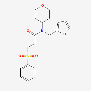 N-(furan-2-ylmethyl)-3-(phenylsulfonyl)-N-(tetrahydro-2H-pyran-4-yl)propanamide