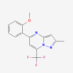 molecular formula C15H12F3N3O B2388397 5-(2-Metoxifenil)-2-metil-7-(trifluorometil)pirazolo[1,5-a]pirimidina CAS No. 679421-43-3