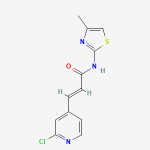 molecular formula C12H10ClN3OS B2388406 (E)-3-(2-Chloropyridin-4-yl)-N-(4-methyl-1,3-thiazol-2-yl)prop-2-enamide CAS No. 1424624-64-5