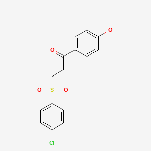 molecular formula C16H15ClO4S B2388409 3-[(4-Chlorophenyl)sulfonyl]-1-(4-methoxyphenyl)-1-propanone CAS No. 87015-44-9