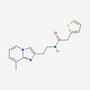 molecular formula C16H17N3OS B2388419 N-[2-(8-methylimidazo[1,2-a]pyridin-2-yl)ethyl]-2-thiophen-2-ylacetamide CAS No. 868978-13-6