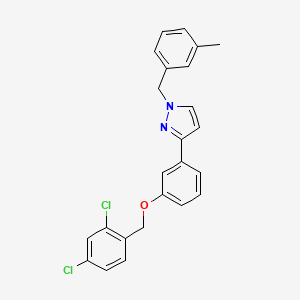 molecular formula C24H20Cl2N2O B2388423 3-[3-[(2,4-Dichlorophenyl)methoxy]phenyl]-1-[(3-methylphenyl)methyl]pyrazole CAS No. 477712-79-1