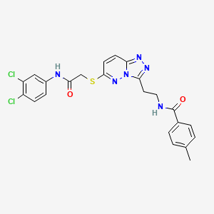 N-(2-(6-((2-((3,4-dichlorophenyl)amino)-2-oxoethyl)thio)-[1,2,4]triazolo[4,3-b]pyridazin-3-yl)ethyl)-4-methylbenzamide
