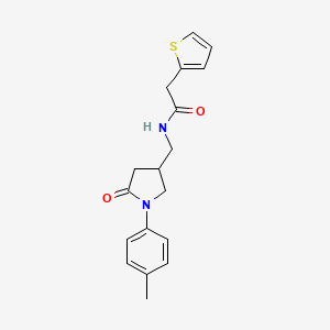 N-((5-oxo-1-(p-tolyl)pyrrolidin-3-yl)methyl)-2-(thiophen-2-yl)acetamide