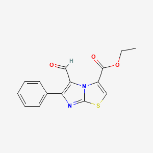 molecular formula C15H12N2O3S B2388432 Ethyl 5-formyl-6-phenylimidazo[2,1-b][1,3]thiazole-3-carboxylate CAS No. 752244-07-8