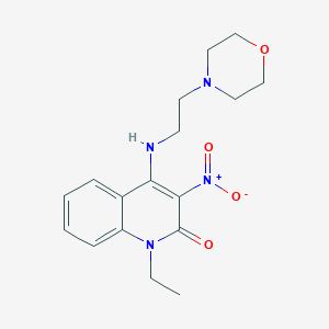 molecular formula C17H22N4O4 B2388438 1-ethyl-4-((2-morpholinoethyl)amino)-3-nitroquinolin-2(1H)-one CAS No. 385393-76-0