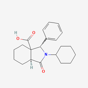 molecular formula C21H27NO3 B2388439 (3S,7As)-2-cyclohexyl-1-oxo-3-phenyl-3,4,5,6,7,7a-hexahydroisoindole-3a-carboxylic acid CAS No. 2375254-56-9