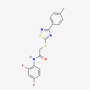 molecular formula C17H13F2N3OS2 B2388442 N-(2,4-difluorophenyl)-2-((3-(p-tolyl)-1,2,4-thiadiazol-5-yl)thio)acetamide CAS No. 864917-20-4