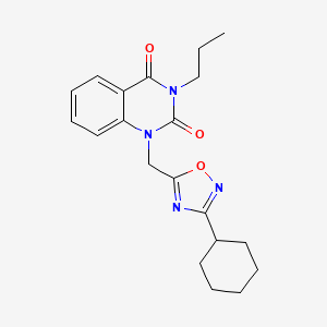 molecular formula C20H24N4O3 B2388445 1-((3-cyclohexyl-1,2,4-oxadiazol-5-yl)methyl)-3-propylquinazoline-2,4(1H,3H)-dione CAS No. 2309343-76-6