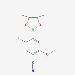 molecular formula C14H17BFNO3 B2388449 4-Cyano-2-fluoro-5-methoxyphenylboronic acid pinacol ester CAS No. 2377612-03-6