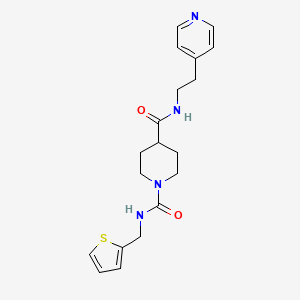 molecular formula C19H24N4O2S B2388454 N4-(2-(pyridin-4-yl)ethyl)-N1-(thiophen-2-ylmethyl)piperidine-1,4-dicarboxamide CAS No. 1219841-77-6