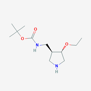 molecular formula C12H24N2O3 B2388455 tert-butyl N-[[(3S,4S)-4-ethoxypyrrolidin-3-yl]methyl]carbamate CAS No. 1969287-93-1