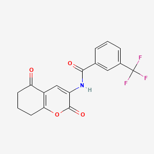 molecular formula C17H12F3NO4 B2388459 N-(2,5-dioxo-5,6,7,8-tetrahydro-2H-chromen-3-yl)-3-(trifluoromethyl)benzenecarboxamide CAS No. 338405-02-0