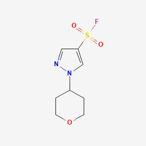 molecular formula C8H11FN2O3S B2388466 1-(Oxan-4-yl)pyrazole-4-sulfonyl fluoride CAS No. 2137899-77-3