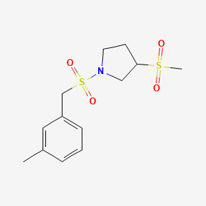 molecular formula C13H19NO4S2 B2388469 1-((3-Methylbenzyl)sulfonyl)-3-(methylsulfonyl)pyrrolidine CAS No. 1705043-43-1