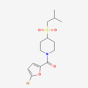 molecular formula C14H20BrNO4S B2388472 (5-Bromofuran-2-yl)(4-(isobutylsulfonyl)piperidin-1-yl)methanone CAS No. 1797893-96-9