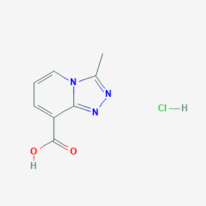 molecular formula C8H8ClN3O2 B2388477 3-Methyl-[1,2,4]triazolo[4,3-a]pyridine-8-carboxylic acid;hydrochloride CAS No. 2411310-61-5