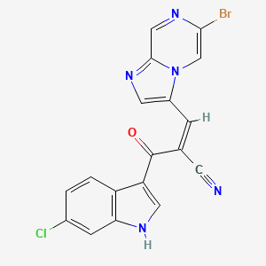 (Z)-3-(6-Bromoimidazo[1,2-a]pyrazin-3-yl)-2-(6-chloro-1H-indole-3-carbonyl)prop-2-enenitrile