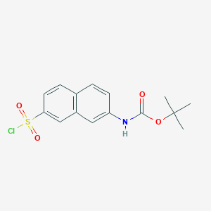 molecular formula C15H16ClNO4S B2388486 Tert-butyl N-(7-chlorosulfonylnaphthalen-2-yl)carbamate CAS No. 2260937-23-1