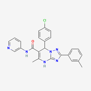 molecular formula C25H21ClN6O B2388500 7-(4-chlorophenyl)-5-methyl-N-(pyridin-3-yl)-2-(m-tolyl)-4,7-dihydro-[1,2,4]triazolo[1,5-a]pyrimidine-6-carboxamide CAS No. 538348-63-9