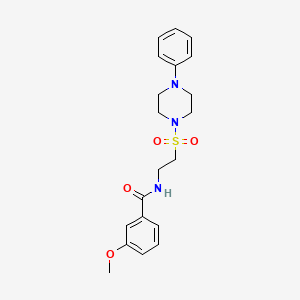 molecular formula C20H25N3O4S B2388502 3-methoxy-N-[2-(4-phenylpiperazin-1-yl)sulfonylethyl]benzamide CAS No. 899979-17-0