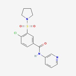 molecular formula C16H16ClN3O3S B2388507 4-chloro-N-(pyridin-3-yl)-3-(pyrrolidin-1-ylsulfonyl)benzamide CAS No. 890594-29-3