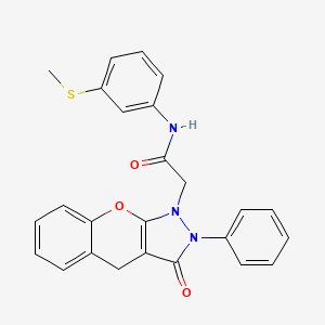 molecular formula C25H21N3O3S B2388509 N-(3-(methylthio)phenyl)-2-(3-oxo-2-phenyl-2,3-dihydrochromeno[2,3-c]pyrazol-1(4H)-yl)acetamide CAS No. 1223830-17-8