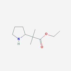 molecular formula C10H19NO2 B2388514 Ethyl 2-methyl-2-pyrrolidin-2-ylpropanoate CAS No. 2106943-07-9