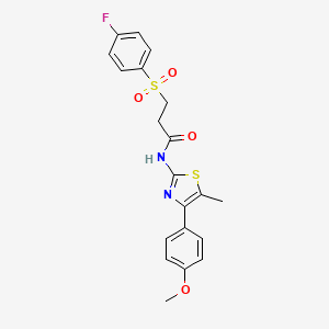 molecular formula C20H19FN2O4S2 B2388520 3-(4-fluorobenzenesulfonyl)-N-[4-(4-methoxyphenyl)-5-methyl-1,3-thiazol-2-yl]propanamide CAS No. 895479-17-1