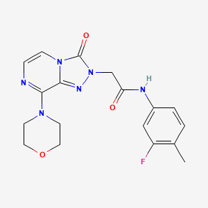 molecular formula C18H19FN6O3 B2388523 N-(3-fluoro-4-methylphenyl)-2-(8-morpholin-4-yl-3-oxo-[1,2,4]triazolo[4,3-a]pyrazin-2-yl)acetamide CAS No. 1251591-11-3