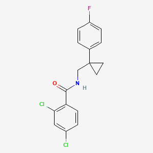 molecular formula C17H14Cl2FNO B2388525 2,4-二氯-N-((1-(4-氟苯基)环丙基)甲基)苯甲酰胺 CAS No. 1049389-44-7
