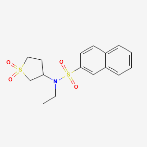 molecular formula C16H19NO4S2 B2388531 N-(1,1-dioxidotetrahydrothiophen-3-yl)-N-ethylnaphthalene-2-sulfonamide CAS No. 874788-03-1