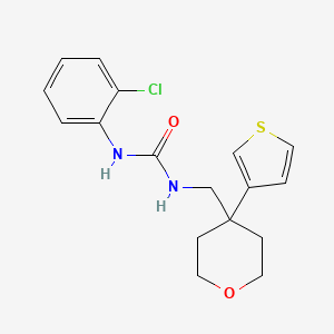 molecular formula C17H19ClN2O2S B2388542 1-(2-chlorophenyl)-3-((4-(thiophen-3-yl)tetrahydro-2H-pyran-4-yl)methyl)urea CAS No. 2309796-95-8