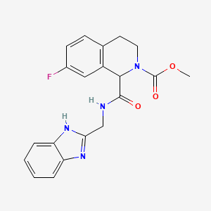 molecular formula C20H19FN4O3 B2388543 methyl 1-(((1H-benzo[d]imidazol-2-yl)methyl)carbamoyl)-7-fluoro-3,4-dihydroisoquinoline-2(1H)-carboxylate CAS No. 1396565-62-0