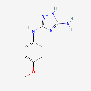 molecular formula C9H11N5O B2388544 3-N-(4-methoxyphenyl)-1H-1,2,4-triazole-3,5-diamine CAS No. 16691-50-2